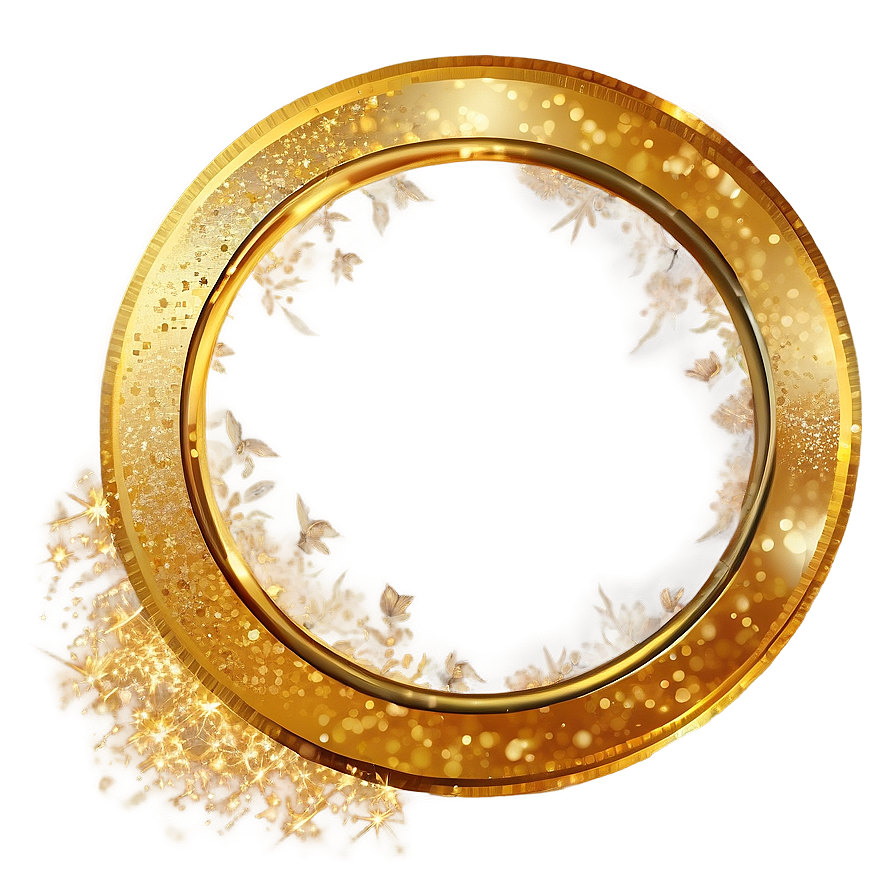 Glitter Gold Circle Frame Png 2