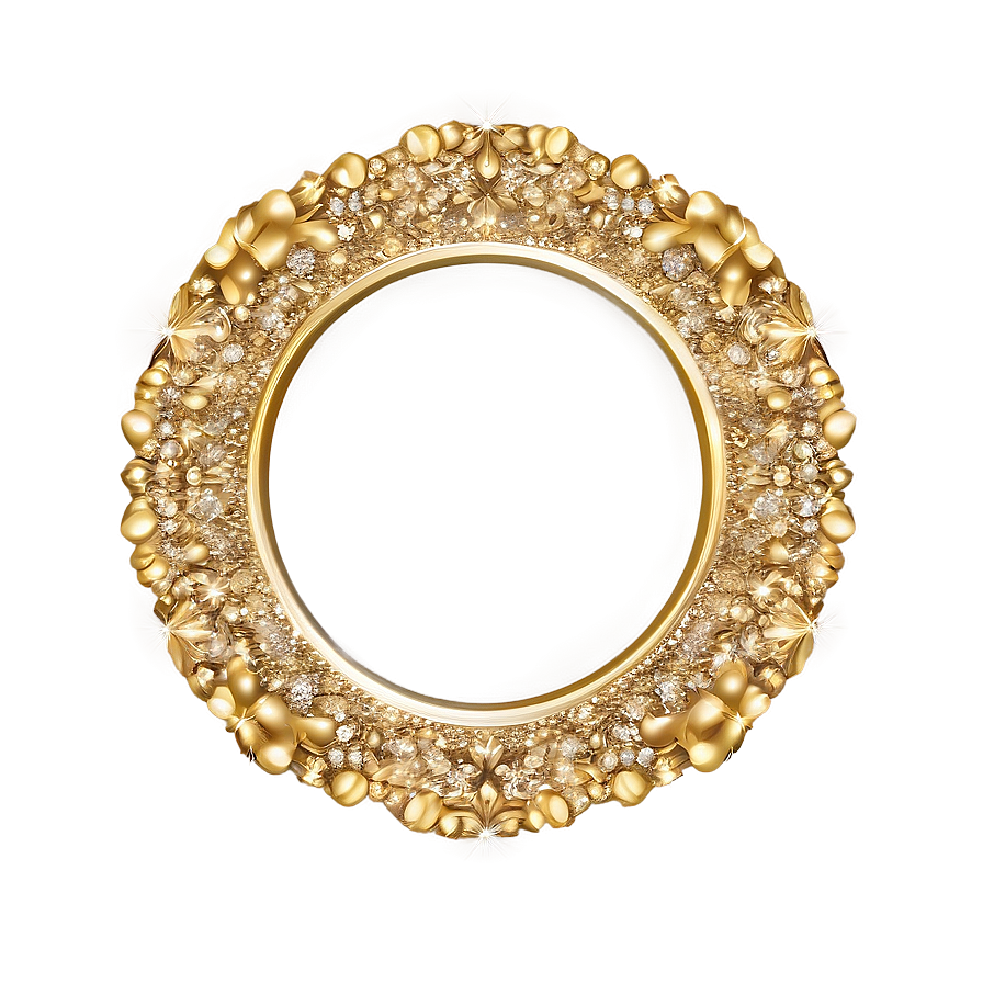 Glitter Gold Circle Frame Png Xhc