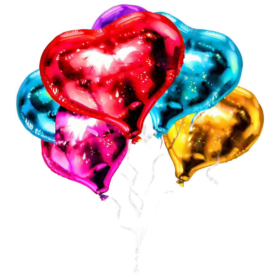Glitter Heart Balloon PNG 06212024 PNG image with a transparent background, free high-resolution download