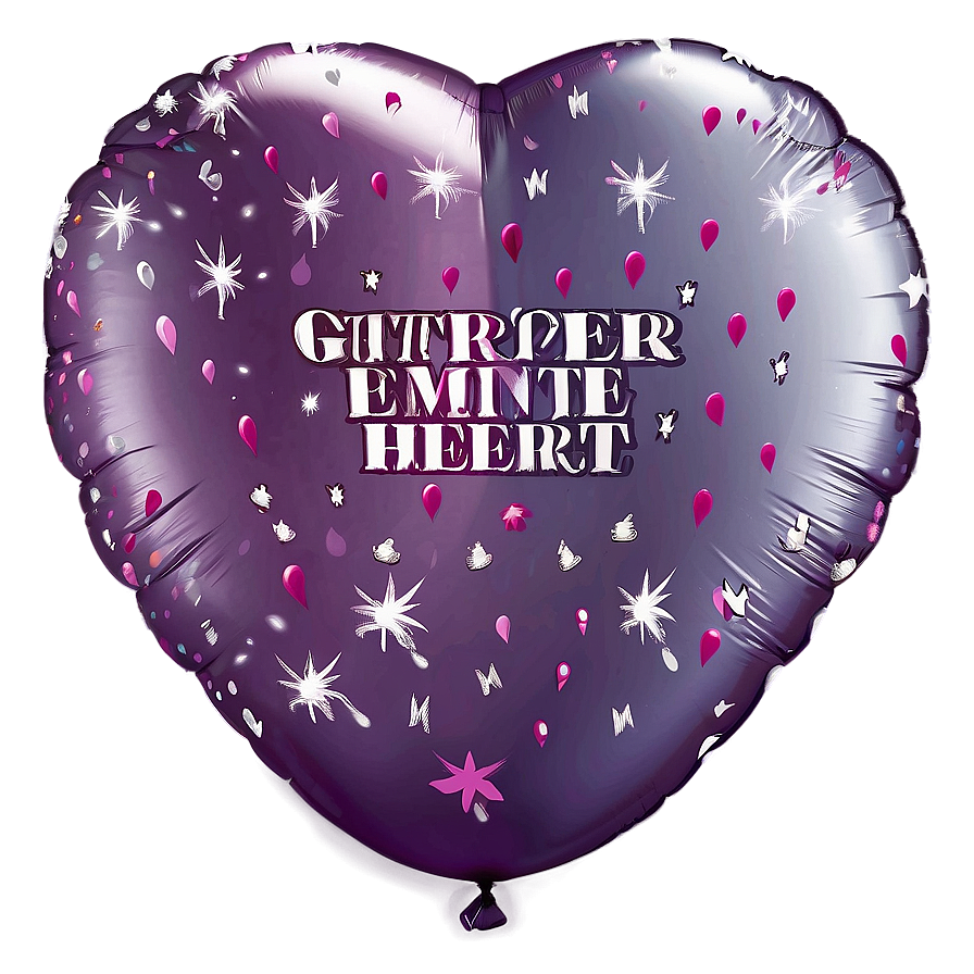Glitter Heart Balloon PNG 32 PNG image with a transparent background, free high-resolution download