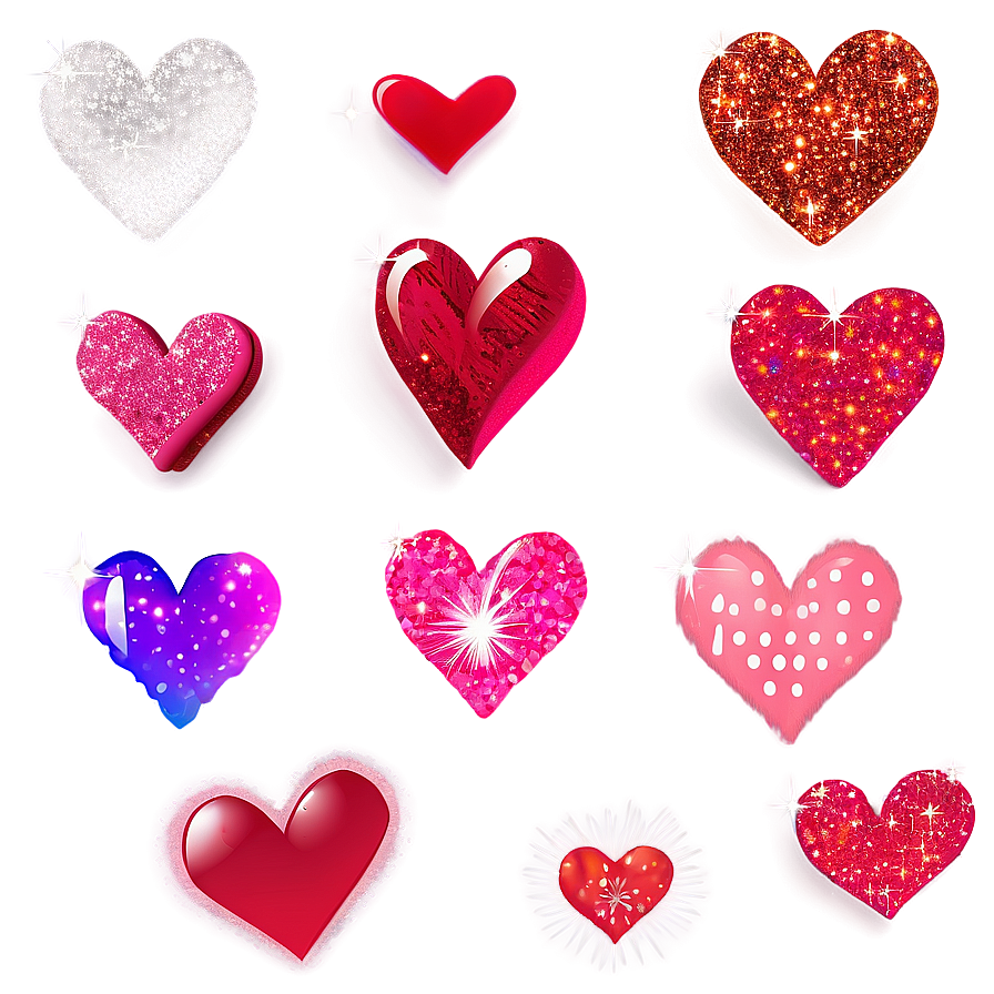 Glitter Heart Doodle Png 06262024