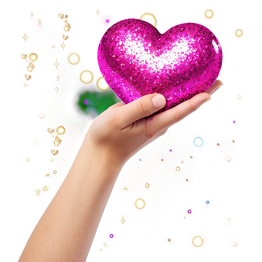 Glitter Heart Hands Png 06292024