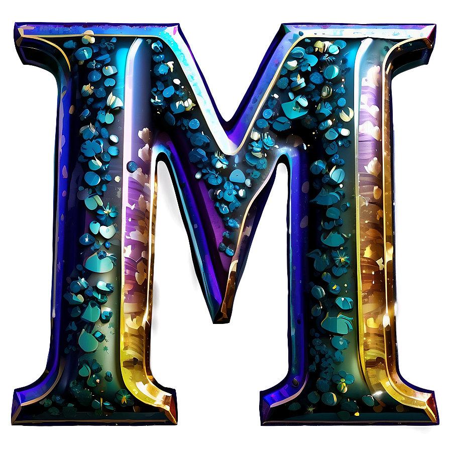 Glitter Letter M Png Kia54