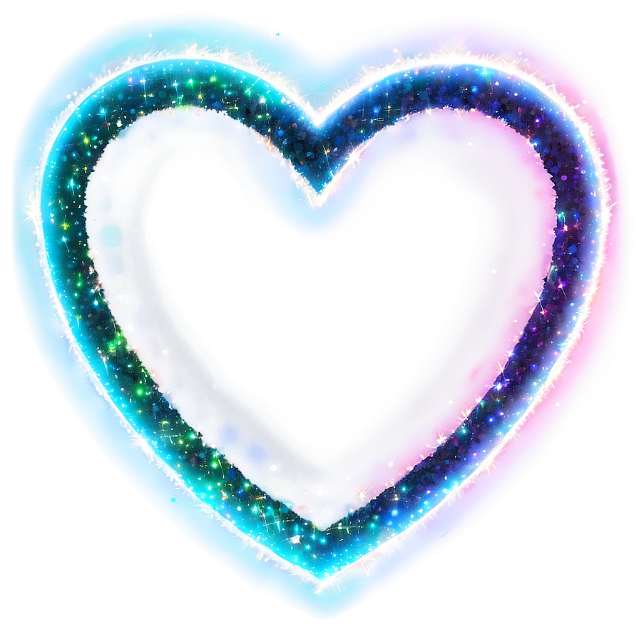 Glitter Neon Heart Png Obc27