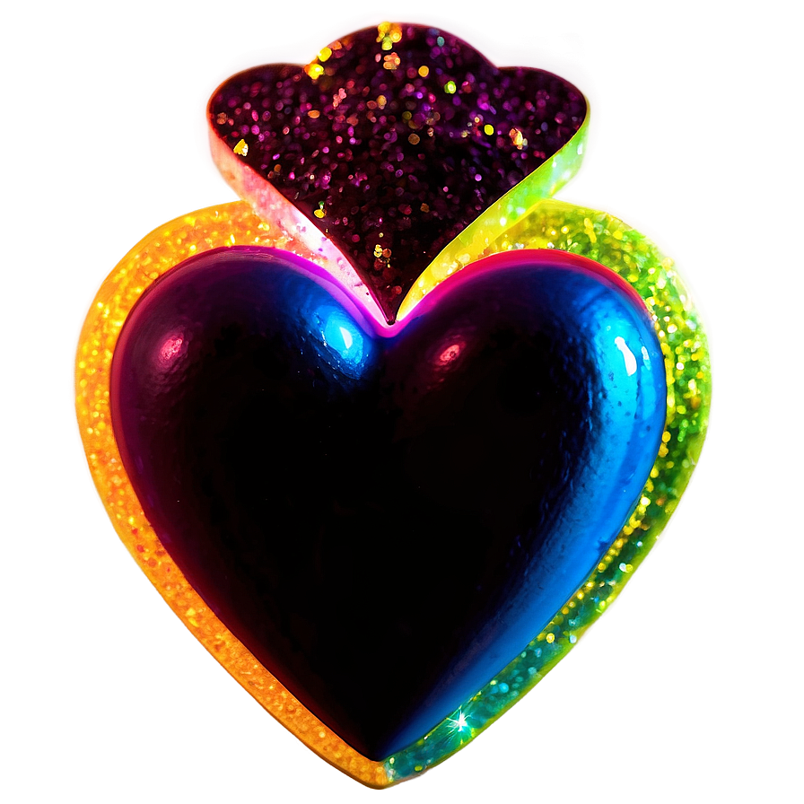 Glitter Neon Heart Png Sgx