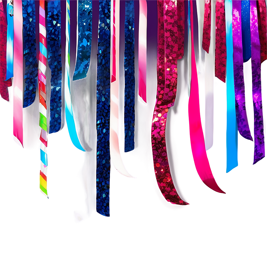 Glitter Party Streamers Png 06282024