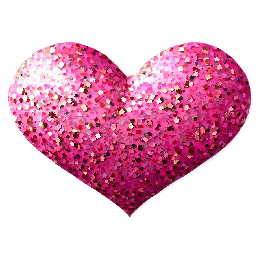 Glitter Pink Heart Art Png 05232024