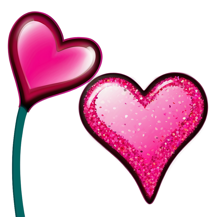 Glitter Pink Heart Art Png 05232024