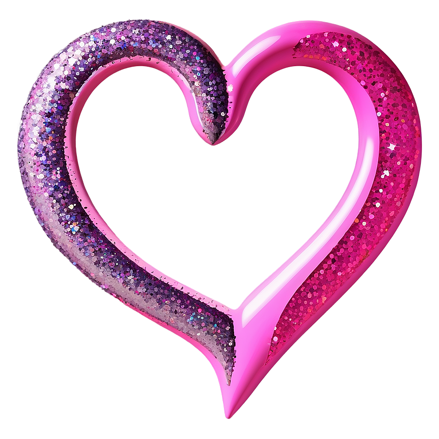 Glitter Pink Heart Art Png 05232024