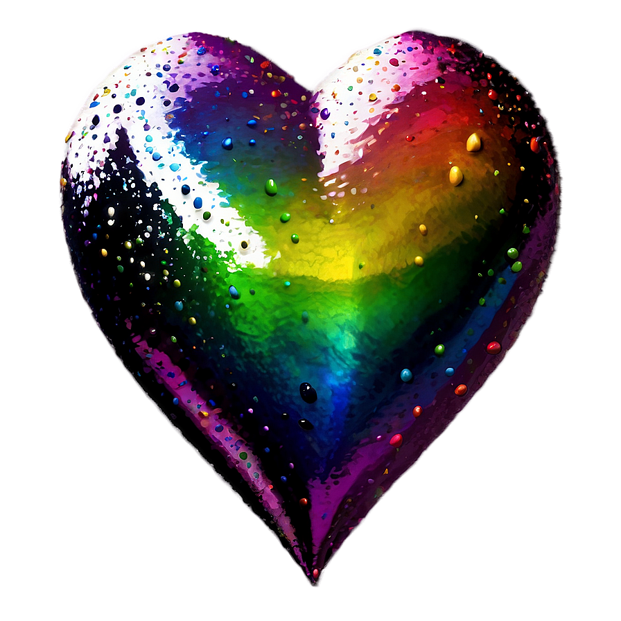 Glitter Rainbow Heart Png 06252024