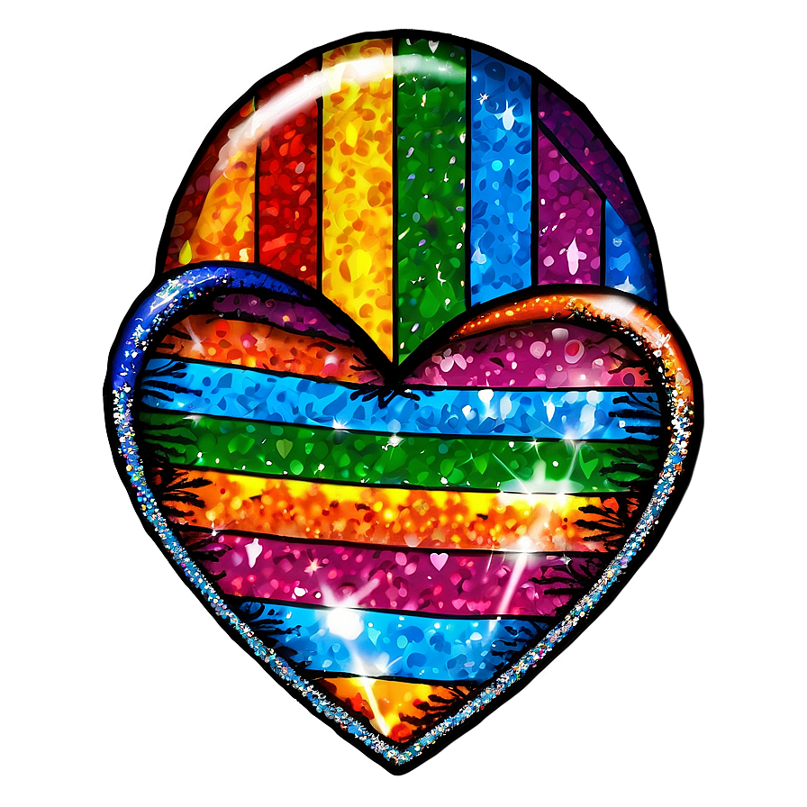 Glitter Rainbow Heart Png 75