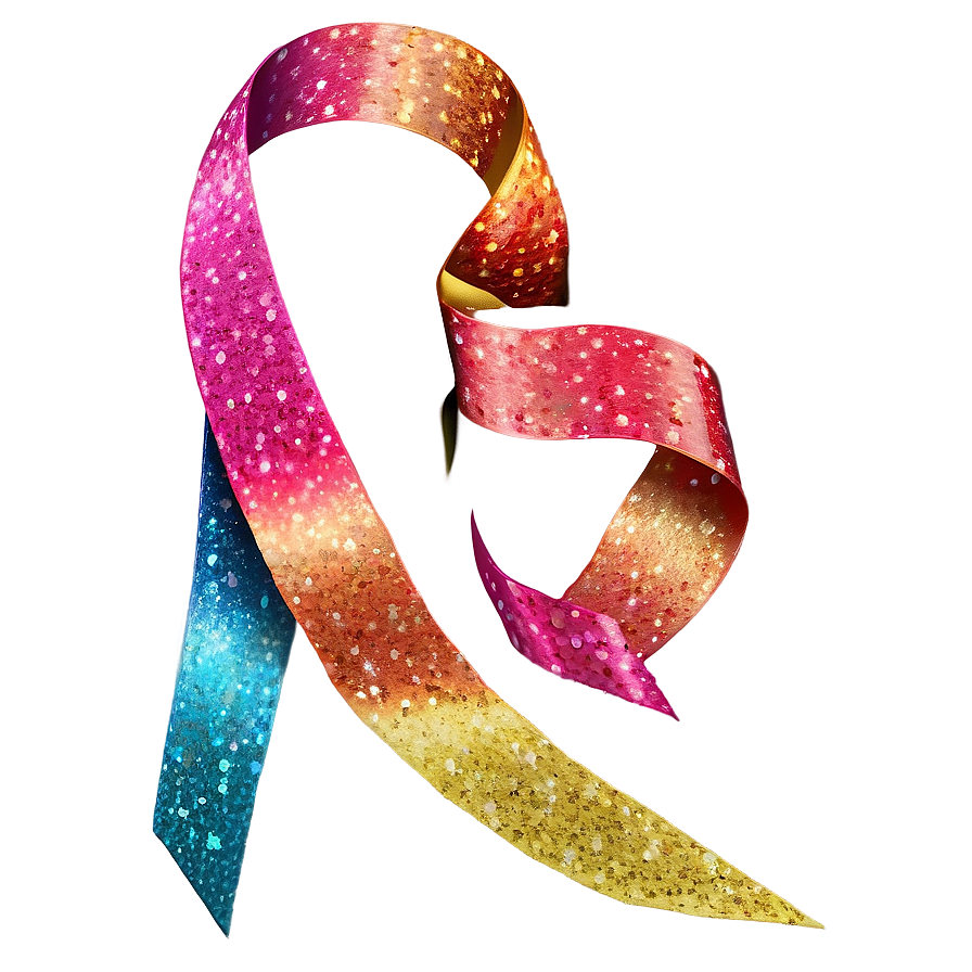 Glitter Ribbon Swirl Png Vxo45