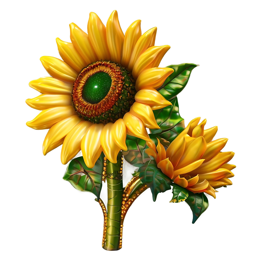 Glitter Sunflower Transparent Png Imt94