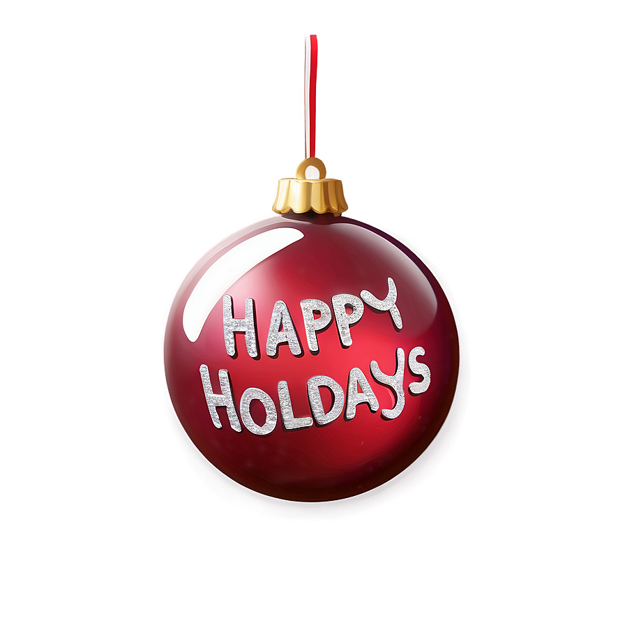 Glittering Happy Holidays Ornament Png 05232024