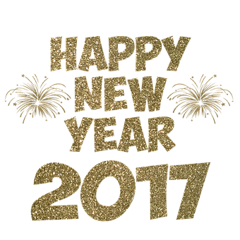 Glittering Happy New Year2017 PNG with transparent background
