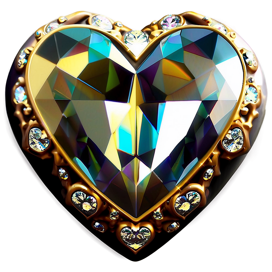 Glittering Heart Jewel Png D