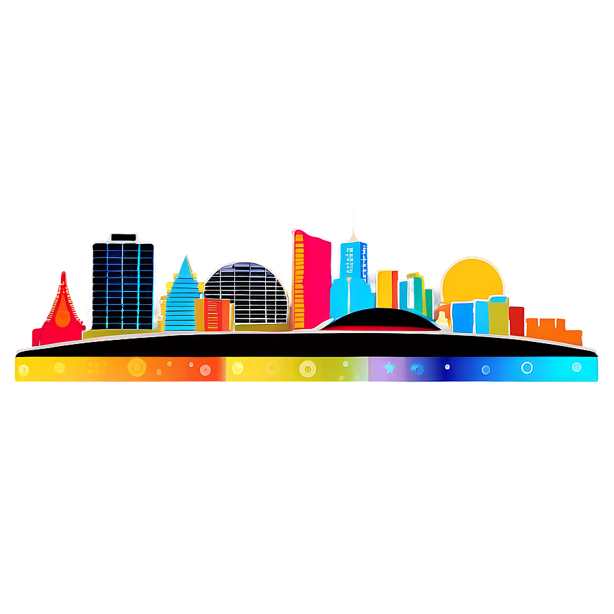 Glittering Las Vegas Skyline Png Xtf