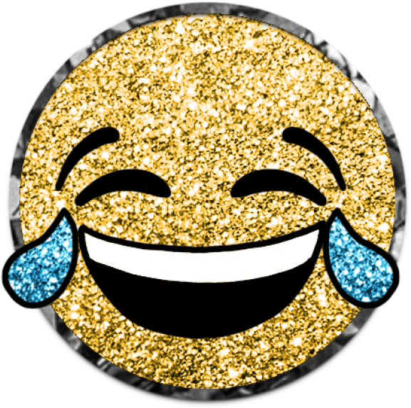 Glittering Laughing Emoji PNG with transparent background