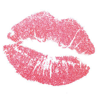 Glittering Lipstick Kiss Print PNG with transparent background