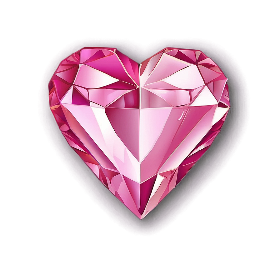 Glittering Pink Heart Diamond Illustration Png 14