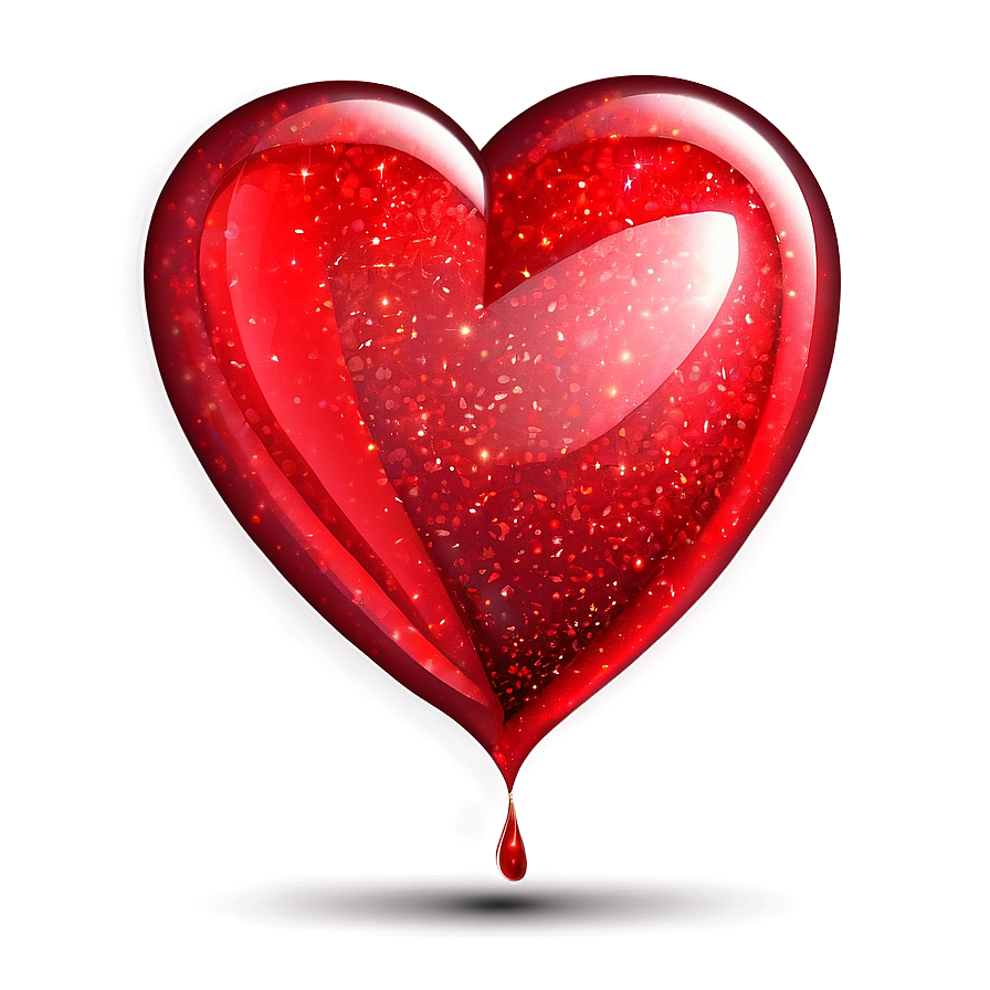 Glittering Red Heart Emoji Png 58