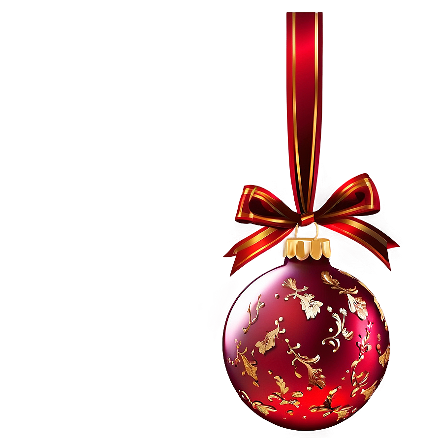 Glittering Red Ornament Png 06212024