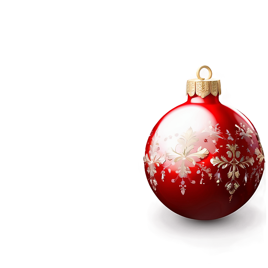 Glittering Red Ornament Png Tuv