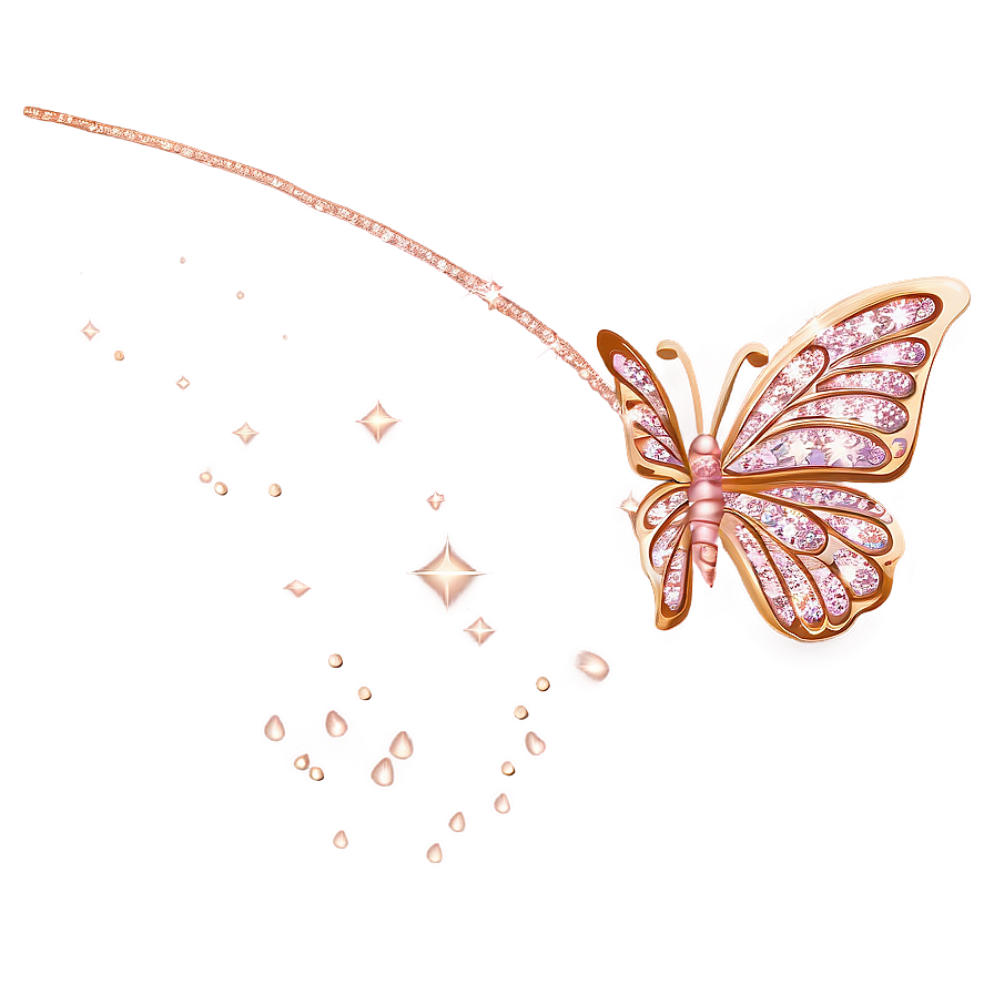 Glittering Rose Gold Butterfly Png 34