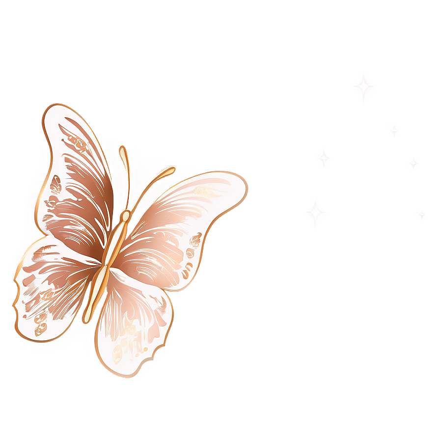 Glittering Rose Gold Butterfly Png 67