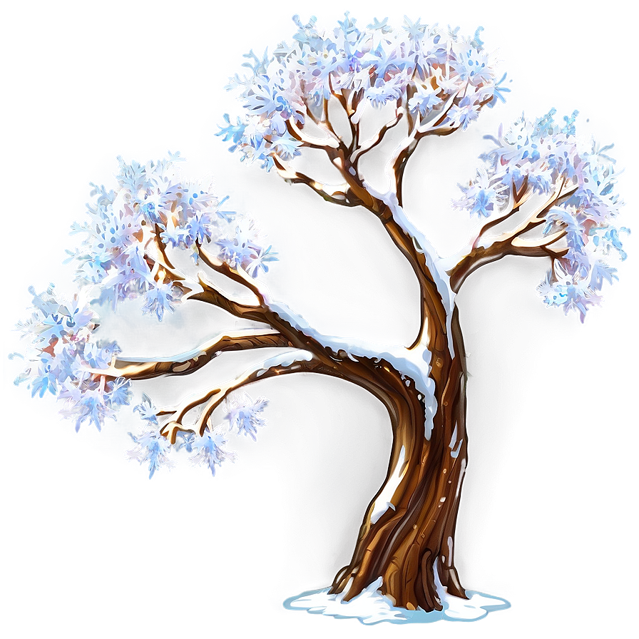 Glittering Snow Tree Png Ojq