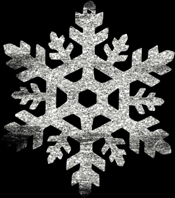 Glittering Snowflake Black Background