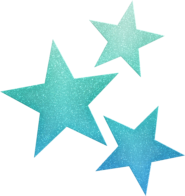 Glittering Teal Stars