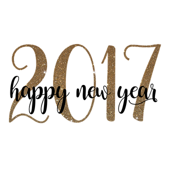 Glittering2017 New Year PNG with transparent background
