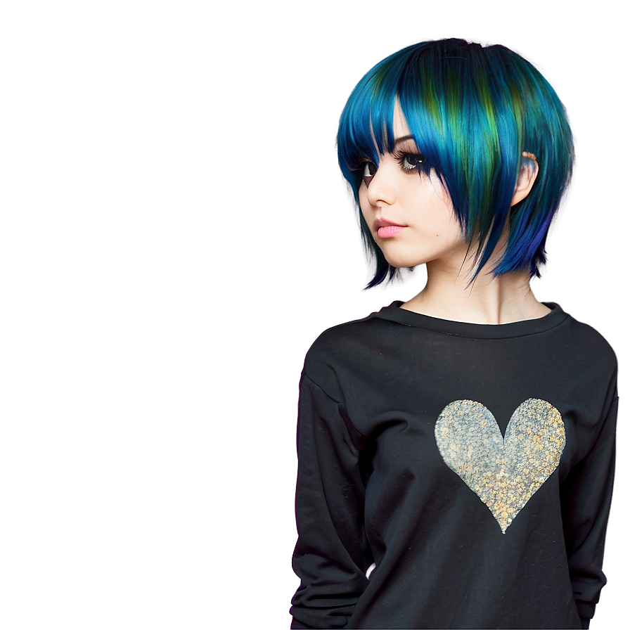 Glittery Emo Hair Style Png Qtu