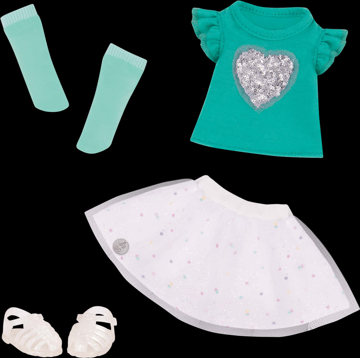 Glittery Girls Outfit Set PNG with transparent background