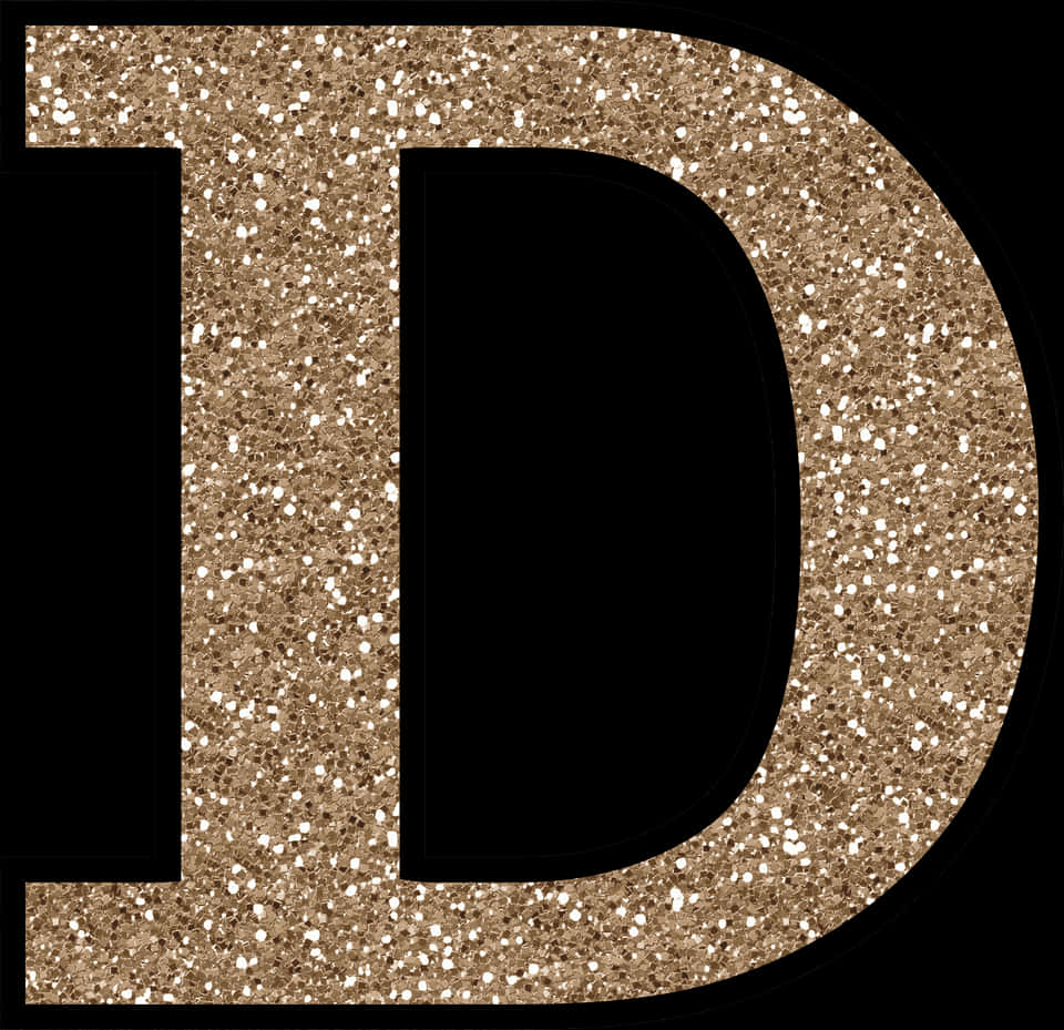 Glittery Gold Letter D PNG with transparent background