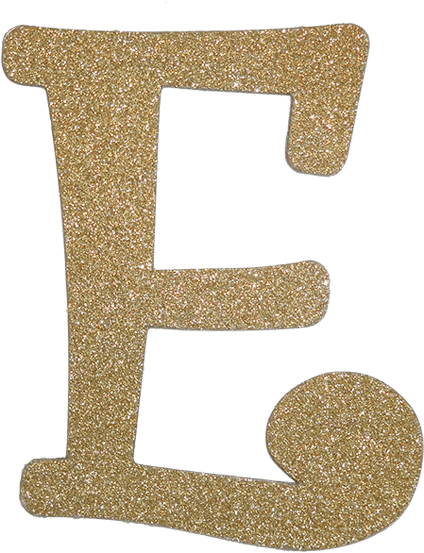 Glittery Gold Letter E