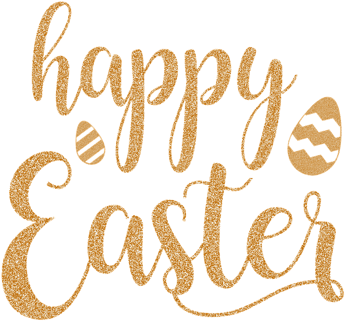 Gold Glittery Happy Easter Quote - Happy Easter Transparent Background, HD Png Download PNG with transparent background