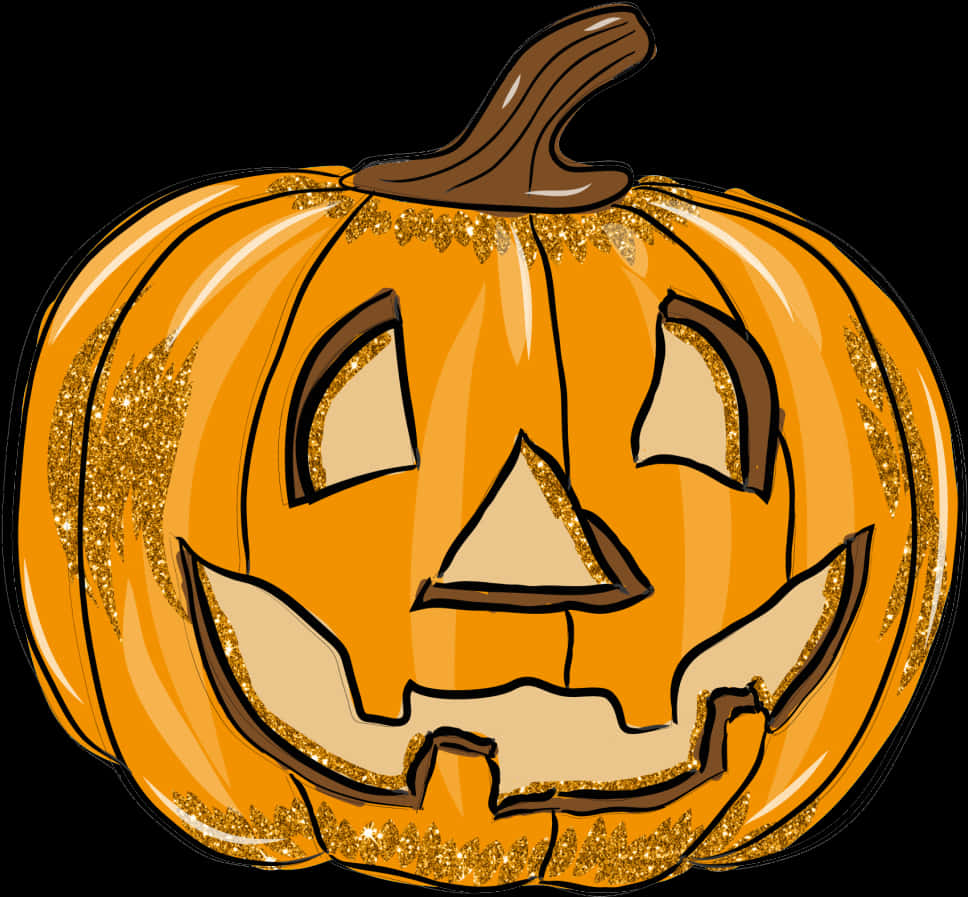 Glittery Jack O Lantern Graphic