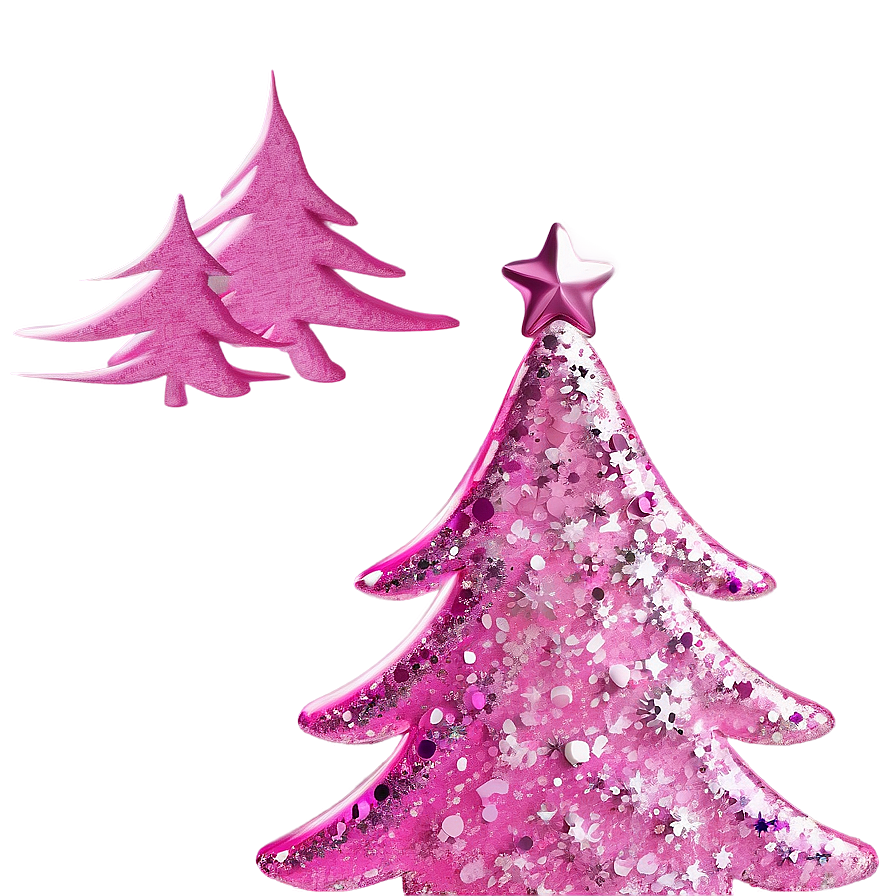 Glittery Pink Christmas Tree Png 47