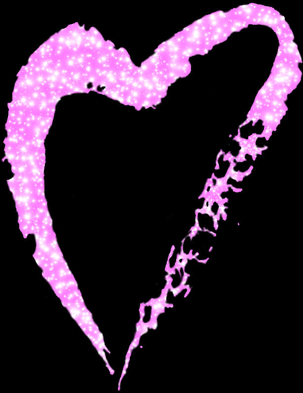 Glittery Pink Heart Outline