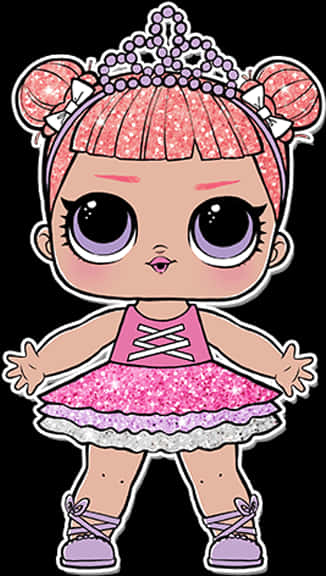 Glittery Pink L O L Doll