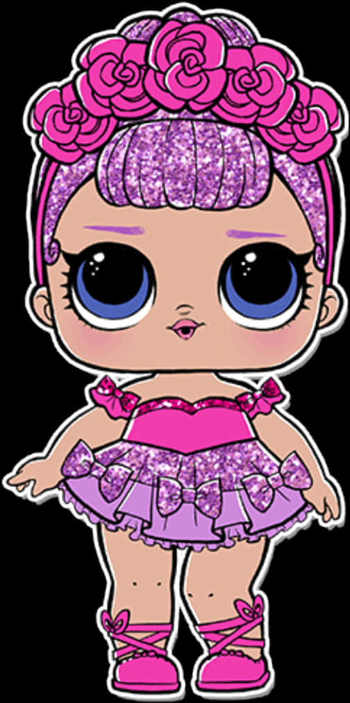 Glittery Pink L O L Doll