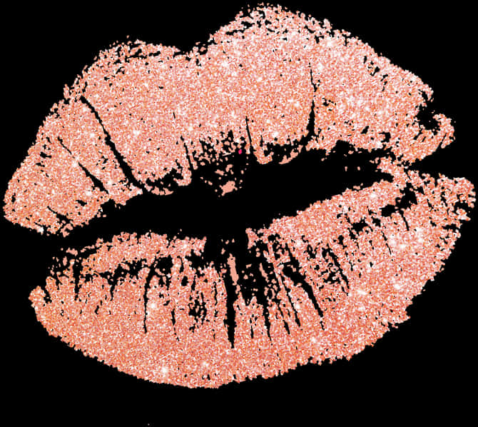 Glittery Pink Lip Print