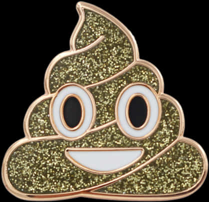 Glittery Poop Emoji Pin