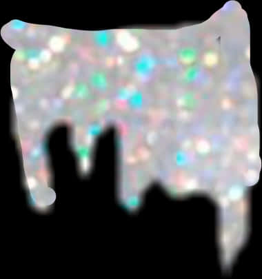 Glittery Surface Through Silhouette PNG with transparent background