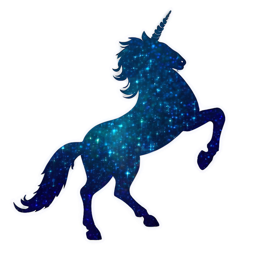 Glittery Unicorn Silhouette PNG qjx PNG image with a transparent background, free high-resolution download