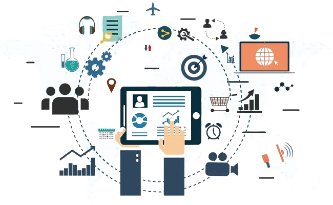 Global Digital Marketing Concepts PNG with transparent background