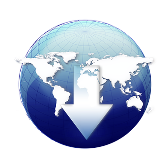 Global Download Icon PNG with transparent background
