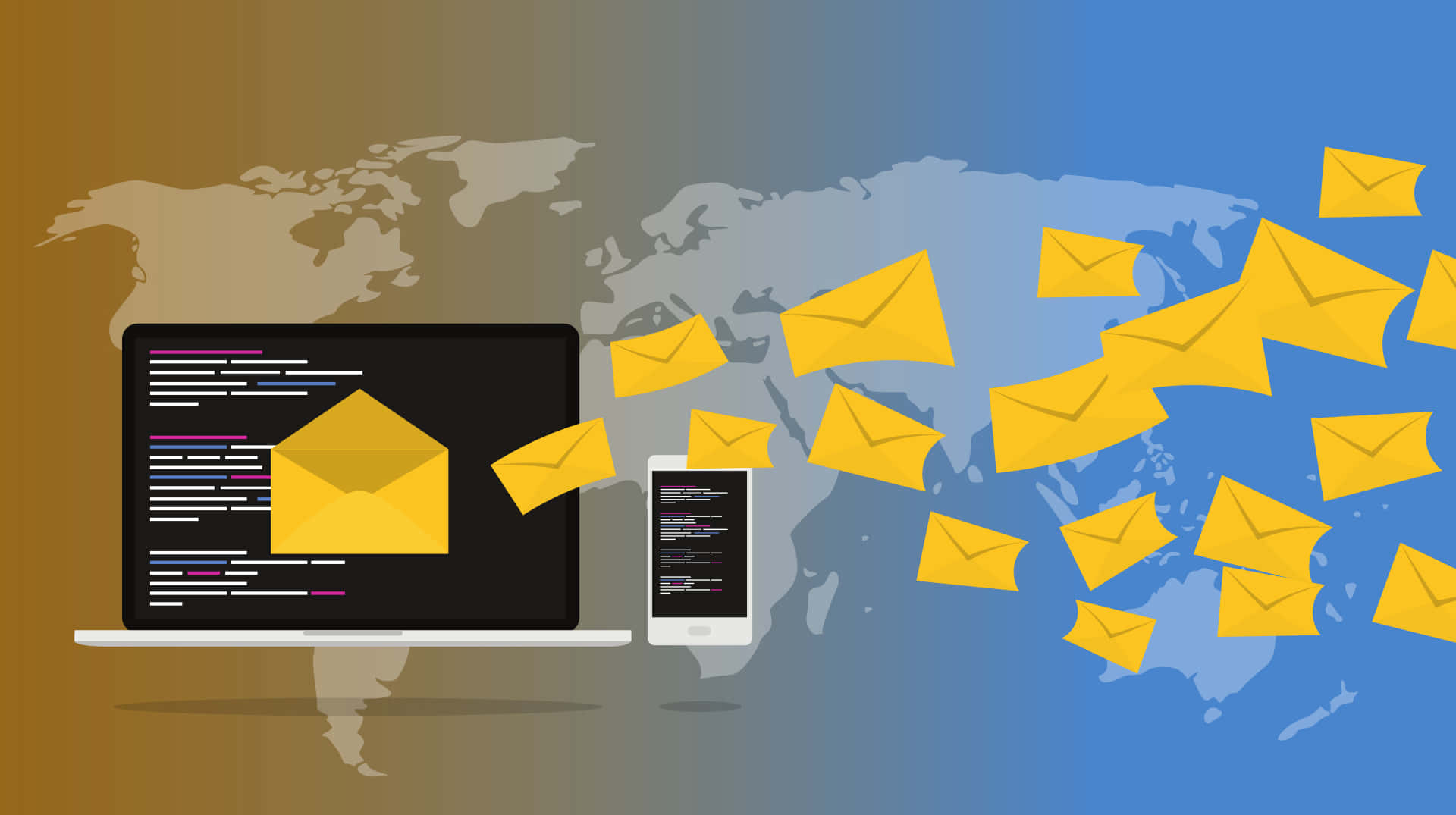 Global Email Communication Concept